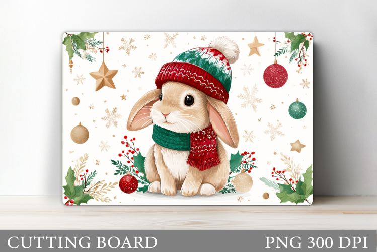 Christmas Bunny Cutting Board. Christmas Cutting Board