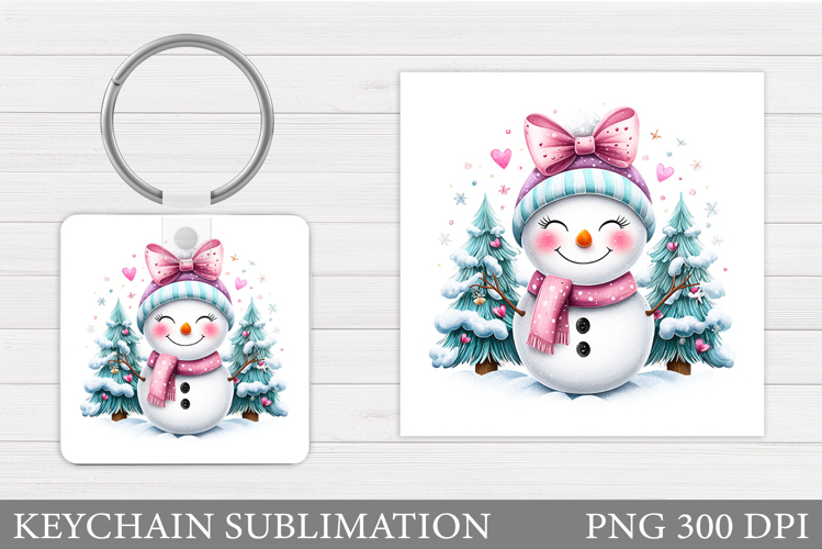 Christmas Snowman Keychain. Christmas Keychain Design