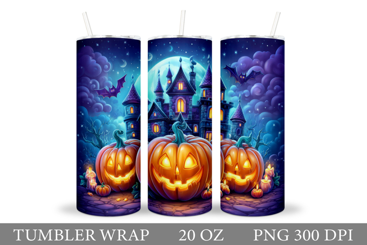 Halloween Pumpkin Tumbler Wrap. Halloween Tumbler Design