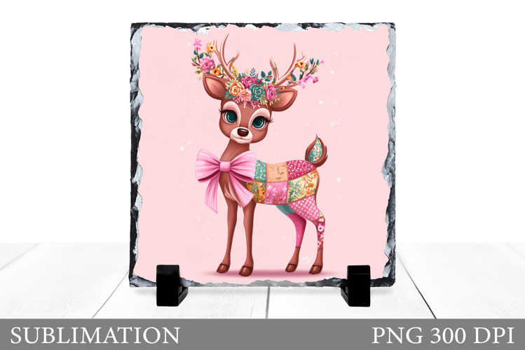 Christmas Deer Sublimation. Christmas Deer Slate Design