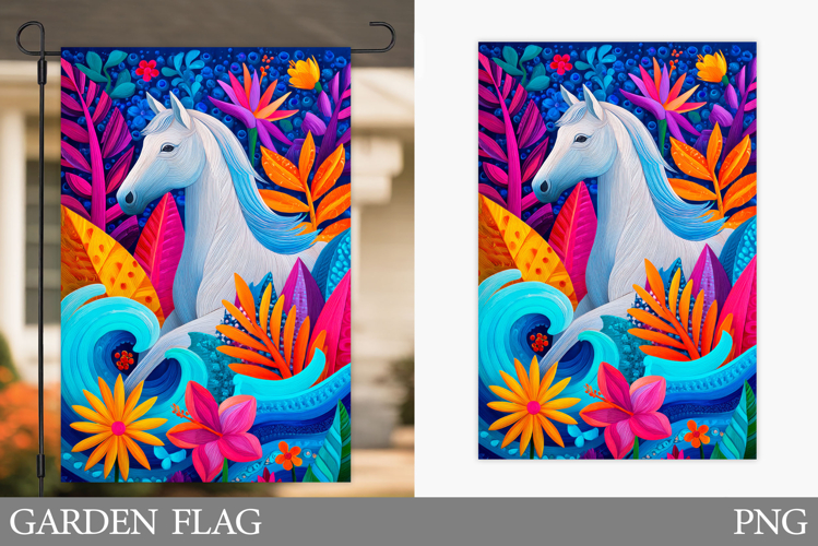 Horse Garden Flag Design. Horse Sublimation