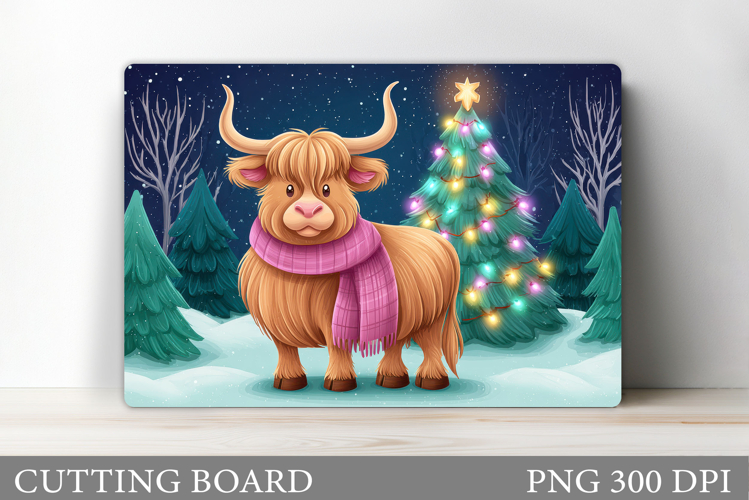 Christmas Cow Cutting Board. Christmas Cutting Board