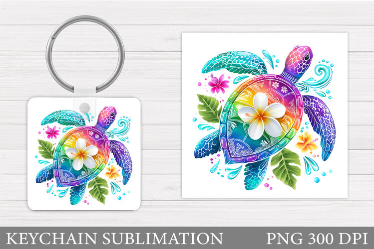 Sea Turtle Keychain Design. Sea Turtle Sublimation example image 1