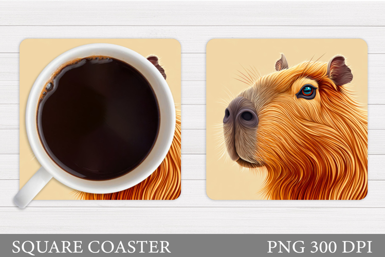 Cute Capybara Coaster Design. Cute Capybara Sublimation