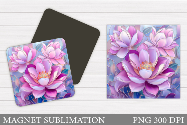 Flowers Square Magnet Design. Flowers Magnet Sublimation