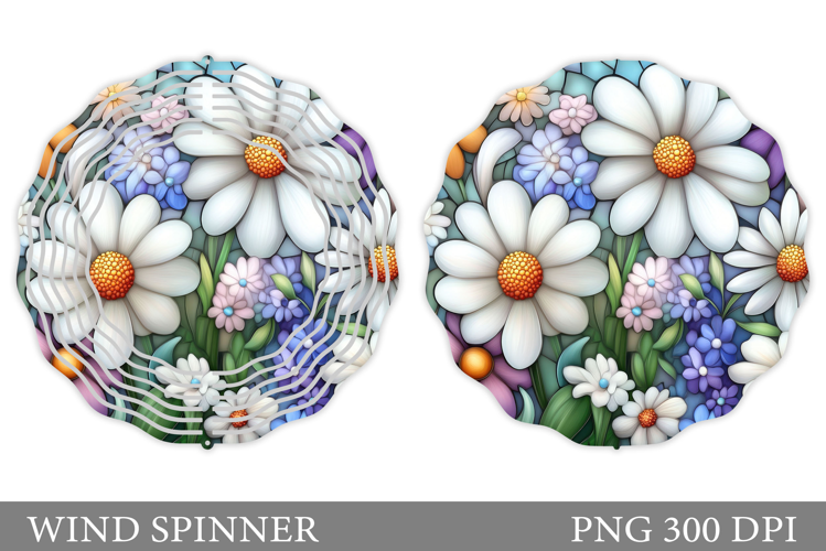 Flowers Wind Spinner Design. Floral Wind Spinner Sublimation