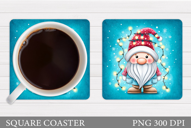 Christmas Gnome Coaster. Christmas Coaster Sublimation