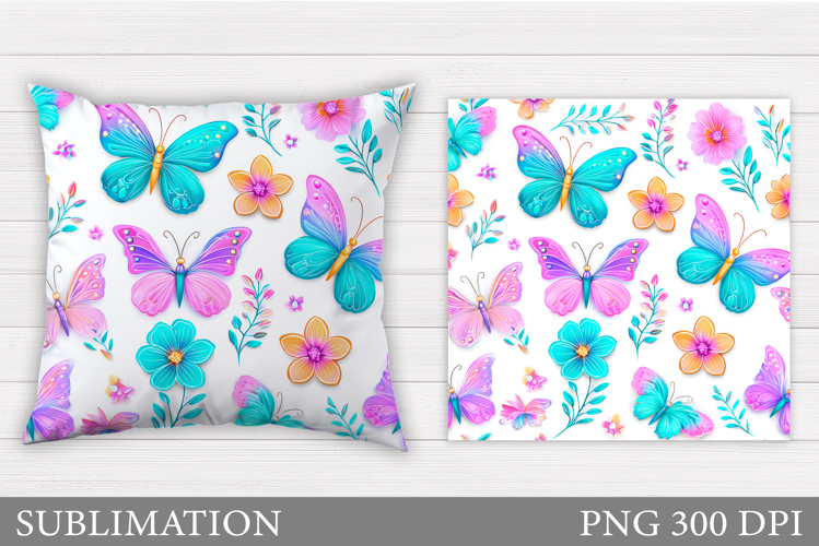 Butterflies Sublimation. Butterflies Pillow Sublimation