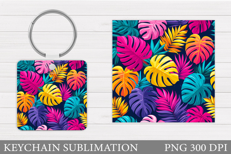 Tropical Leaves Keychain. Tropical Leaves Keychain Design