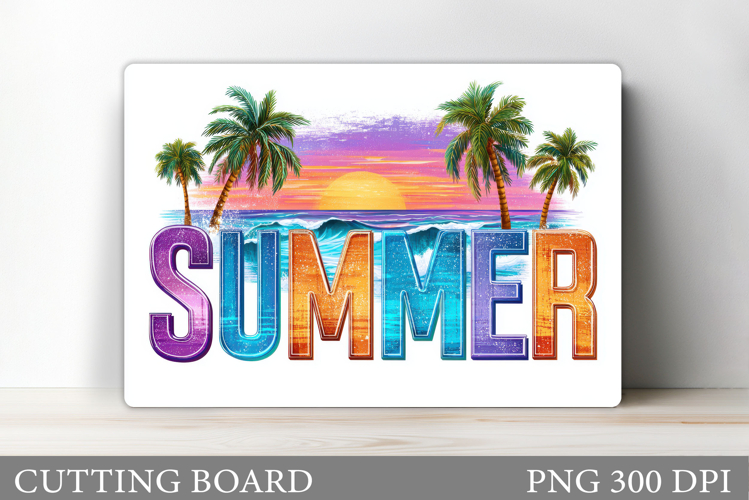 Summer Cutting Board Design. Summer Sublimation
