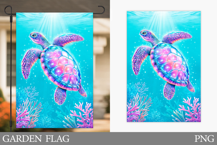 Sea Turtle Garden Flag. Summer Garden Flag Design