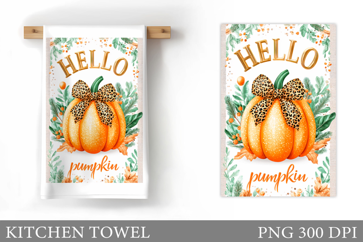 Fall Pumpkin Kitchen Towel. Fall Kitchen Towel Sublimation