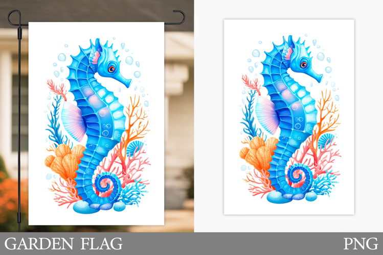 Seahorse Garden Flag Design. Seahorse Sublimation