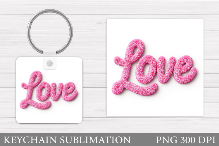 Love Keychain Design. Valentine Keychain Sublimation