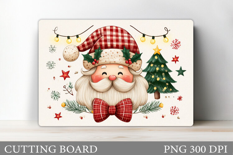 Santa Claus Cutting Board. Christmas Cutting Board example image 1
