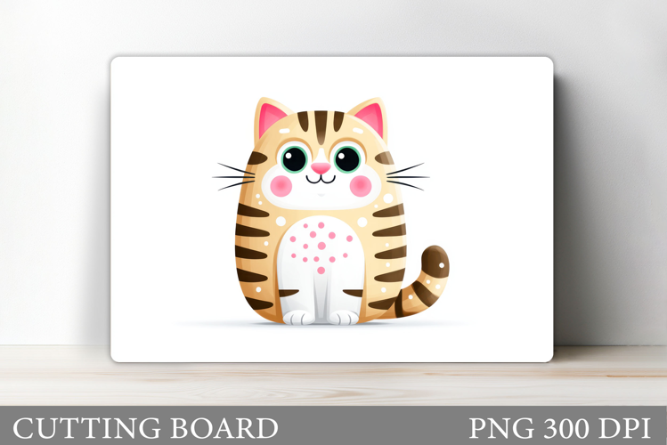 Cute Cat Cutting Board Design. Cute Cat Sublimation
