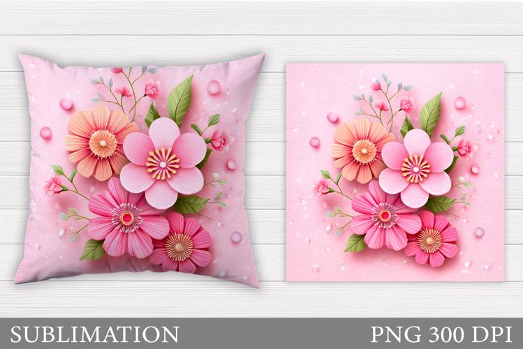 Flowers Pillow Design. Floral Pillow Sublimation