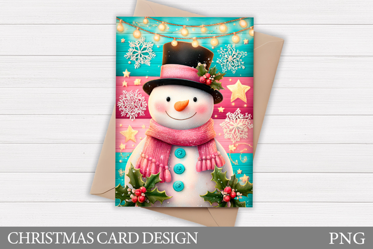 Cute Snowman Card Printable. Christmas Card Design