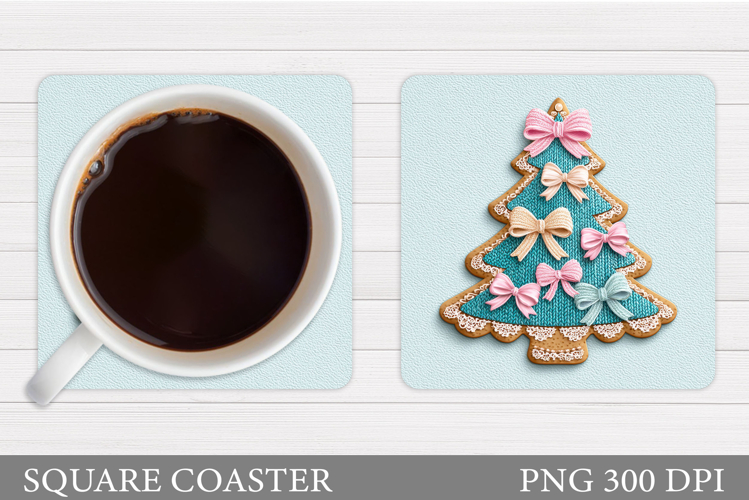 Crochet Christmas Tree Coaster. Christmas Coaster Design