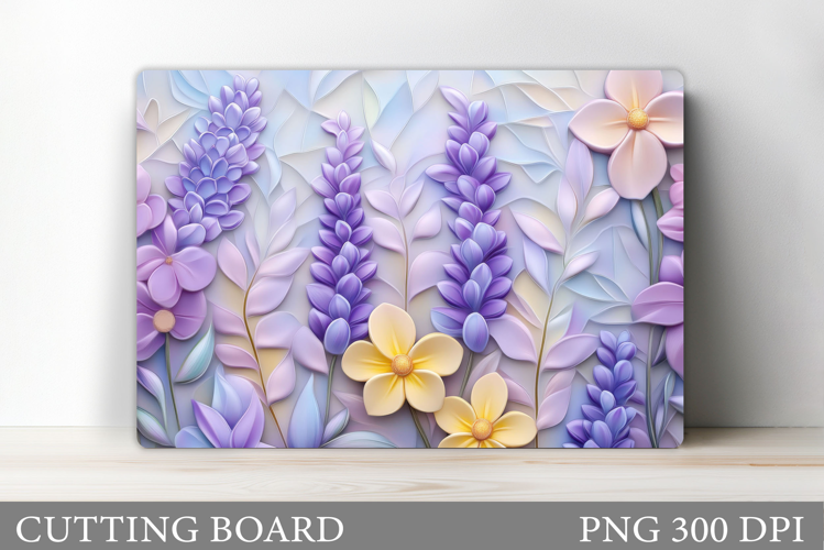 Flowers Cutting Board Sublimation. Wildflowers Cutting Board