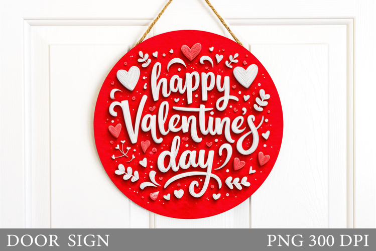 Valentines Day Door Sign. Hearts Door Sign Sublimation
