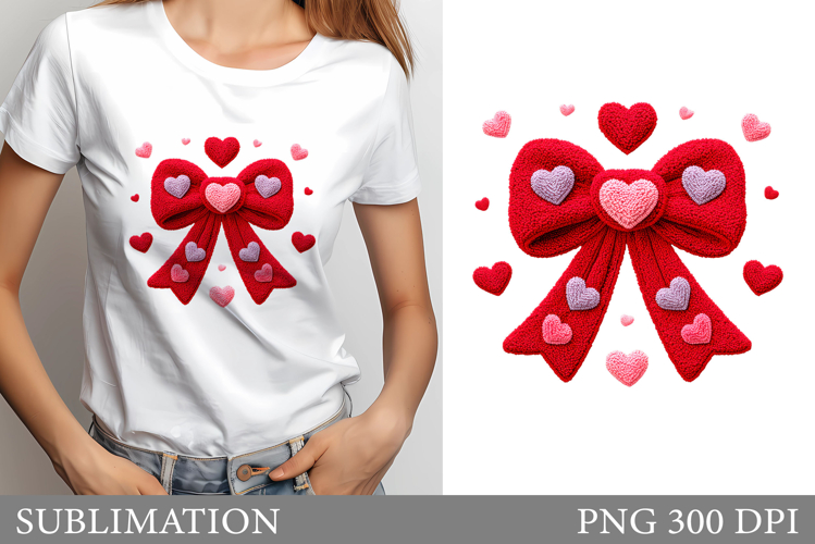 Valentines Bow Sublimation. Valentines Bow T-Shirt Design