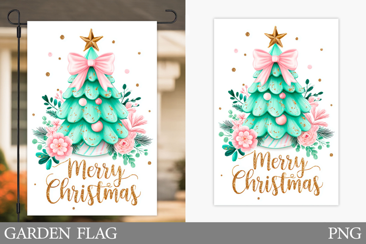 Christmas Tree Garden Flag. Christmas Garden Flag Design