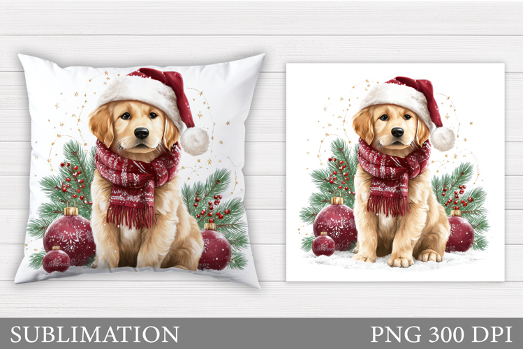 Christmas Dog Pillow Design. Christmas Pillow Sublimation