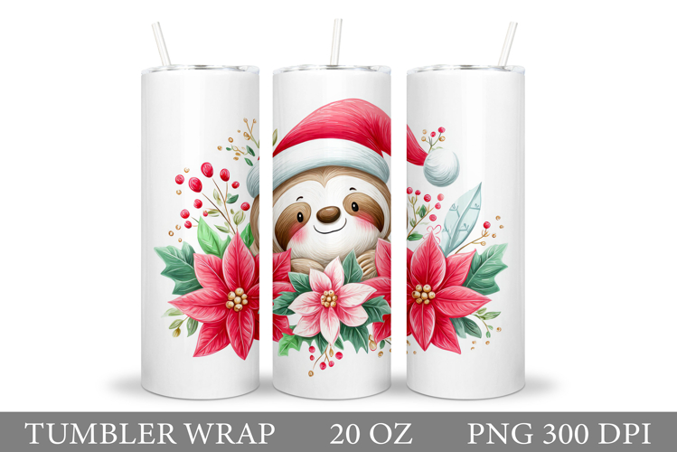 Christmas Sloth Tumbler. Christmas Tumbler Sublimation