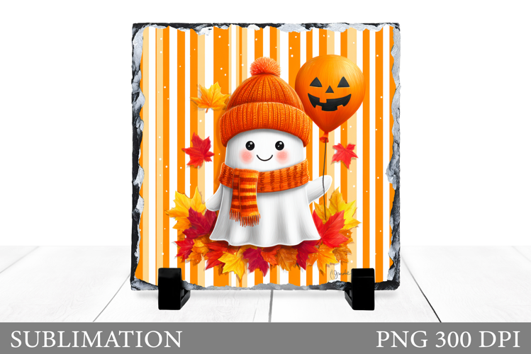 Cute Ghost Slate Design. Halloween Slate Sublimation