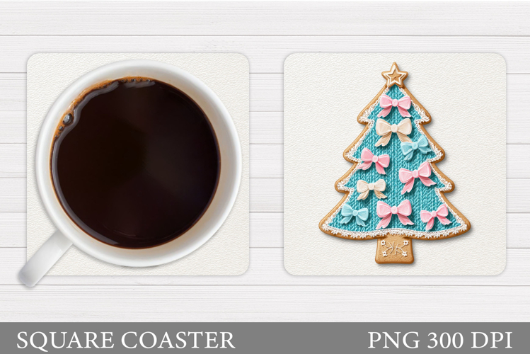 Crochet Christmas Tree Coaster. Christmas Coaster Design