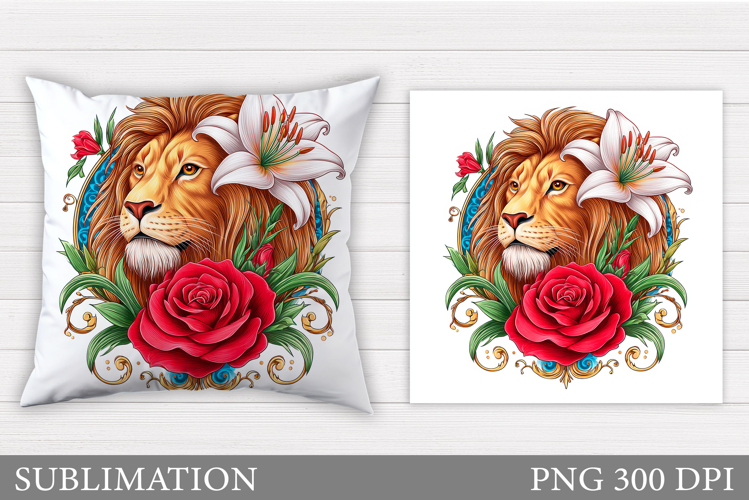 Lion Pillow Design. Lion Sublimation