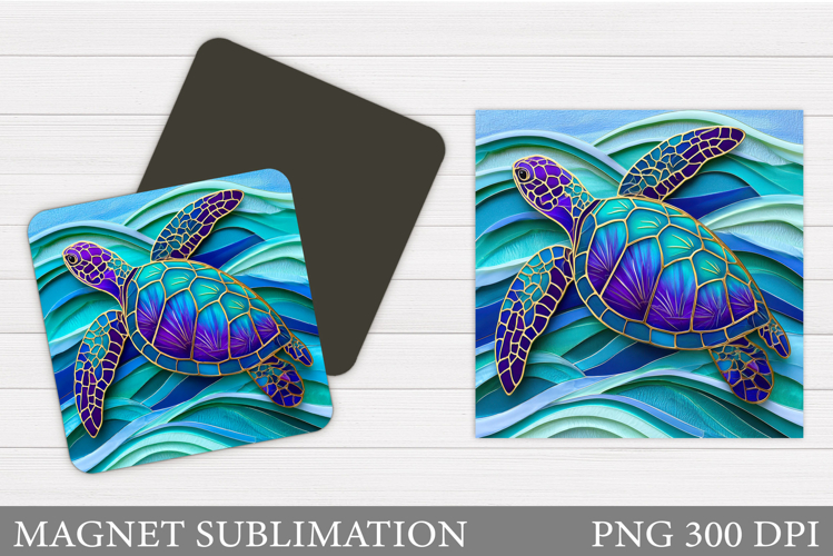 Sea Turtle Magnet Design. Sea Turtle Magnet Sublimation