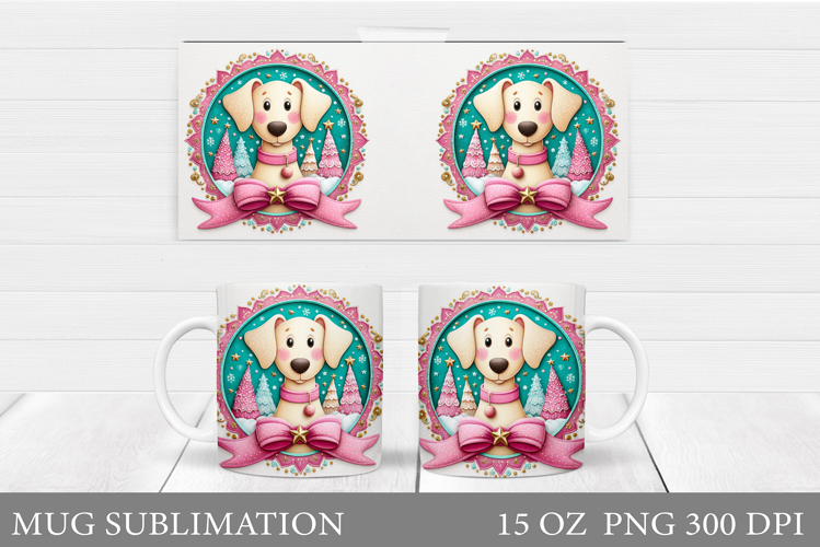 Christmas Dog Mug Design. Christmas Mug Sublimation