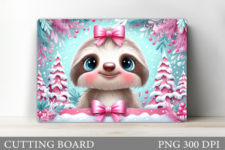 Christmas Sloth Cutting Board. Christmas Cutting Board