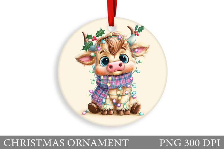 Cute Cow Christmas Ornament. Christmas Ornament Design