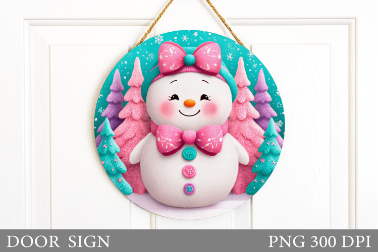 Christmas Snowman Door Sign. Christmas Door Sign Sublimation