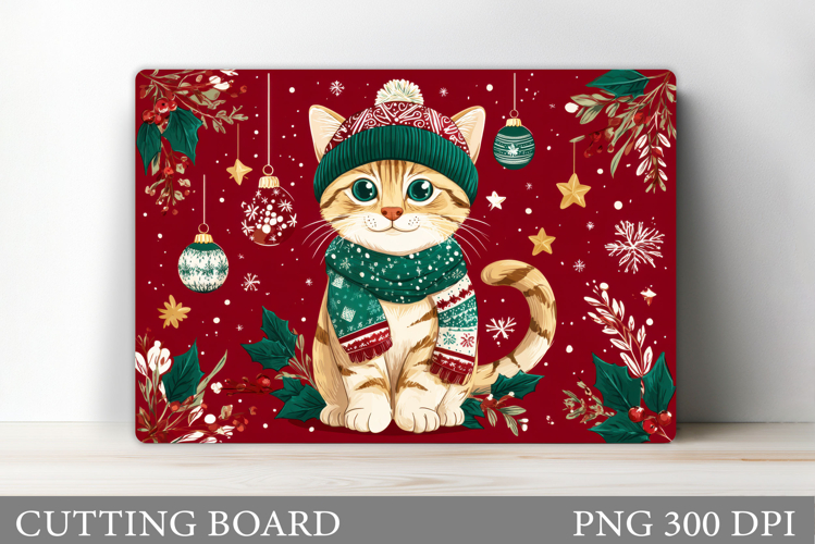 Christmas Cat Cutting Board. Christmas Cutting Board Design