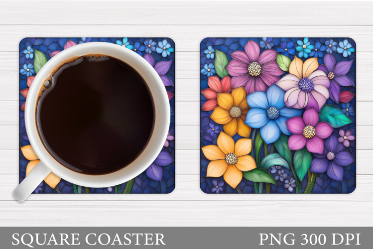 Wildflowers Coaster Design. Floral Coaster Sublimation