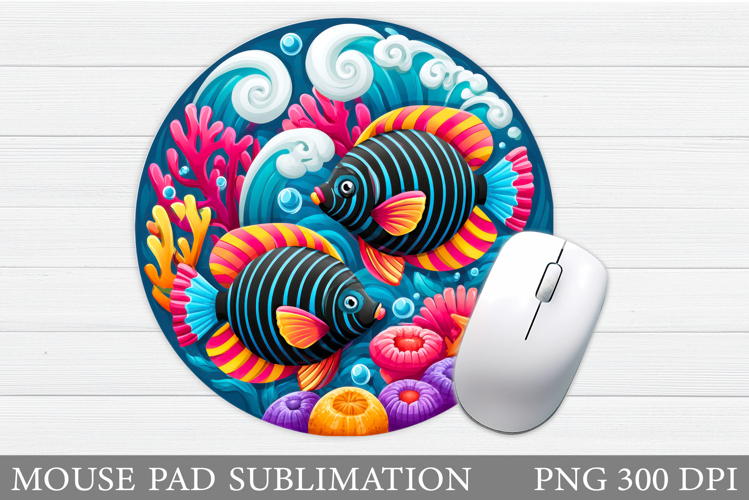 Fish Mouse Pad Design. Sea Mouse Pad Sublimation