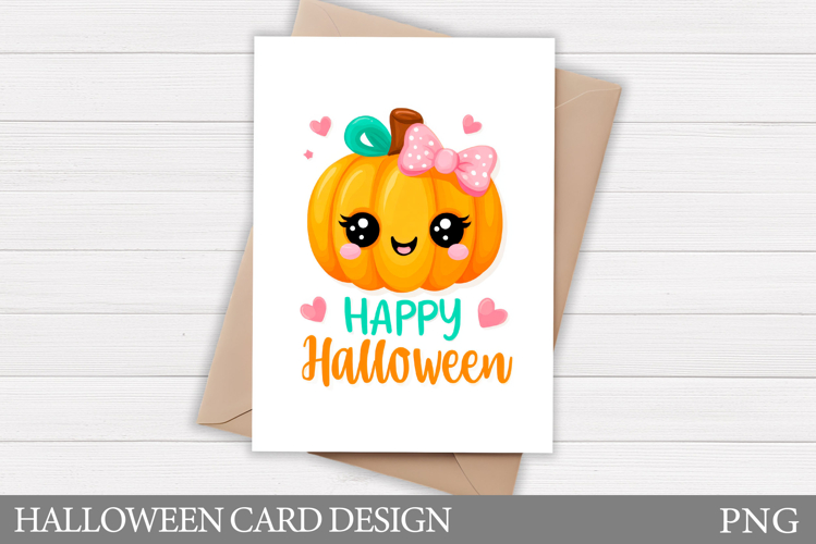 Halloween Card Printable. Halloween Pumpkin Card Design