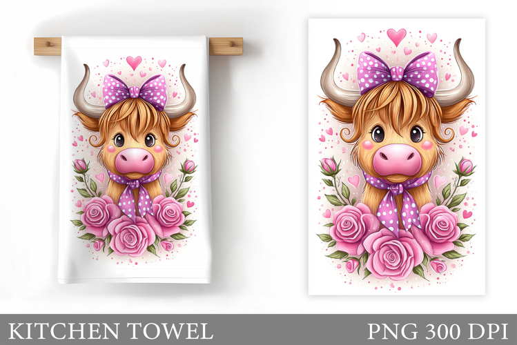 Cute Cow Kitchen Towel. Cow Summer Kitchen Towel Design