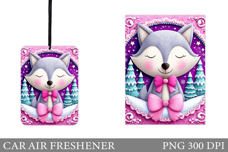Cute Wolf Car Air Freshener. Christmas Car Air Freshener