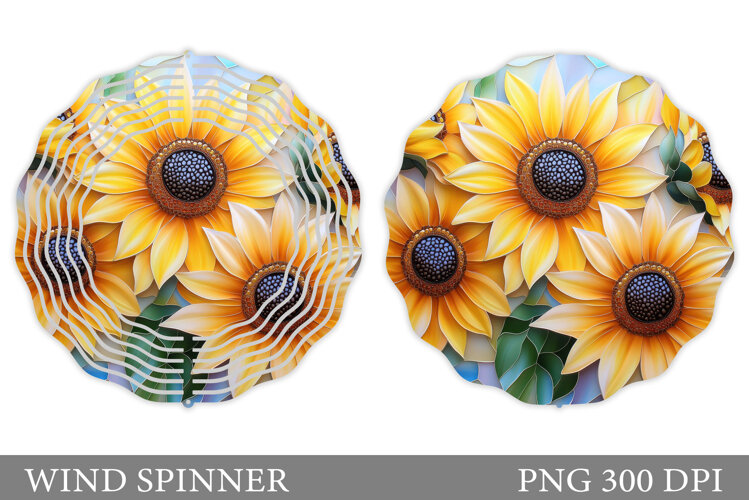 Sunflowers Wind Spinner. Flowers Wind Spinner Sublimation example image 1