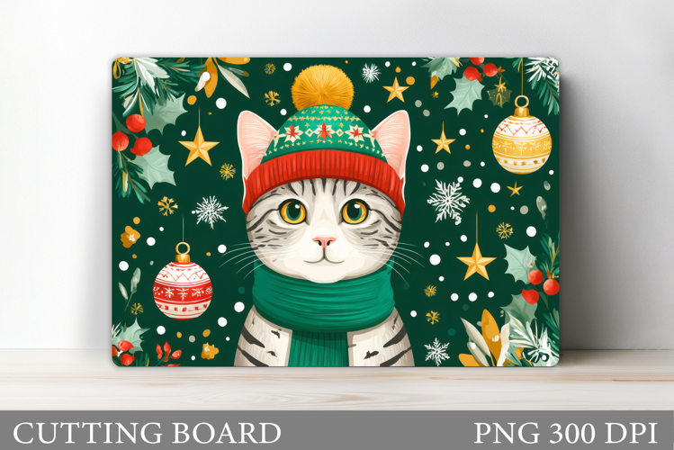 Christmas Cat Cutting Board. Christmas Cutting Board Design