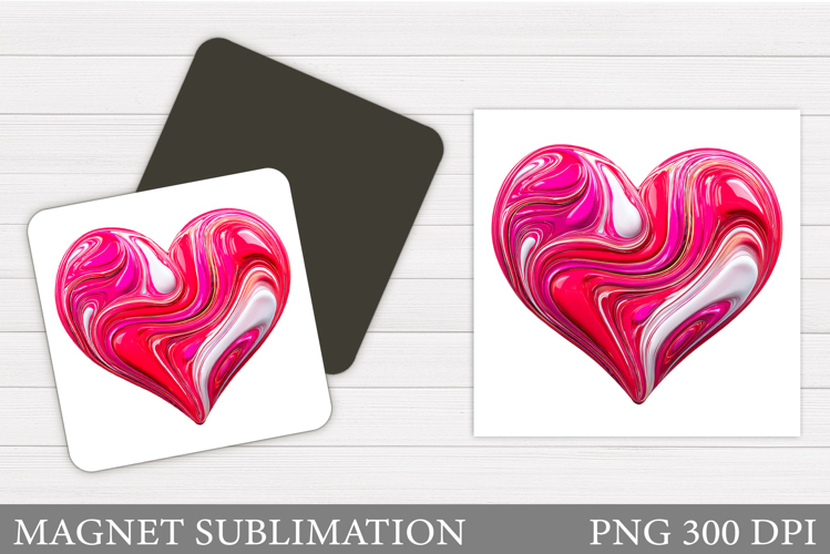 Heart Magnet Design. Valentines Magnet Sublimation