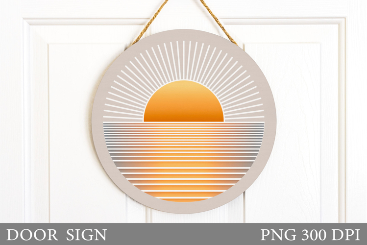Sun Door Sign Sublimation. Sea Door Sign Design example image 1