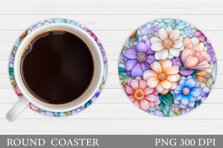 Wildflowers Coaster Design. Floral Coaster Sublimation