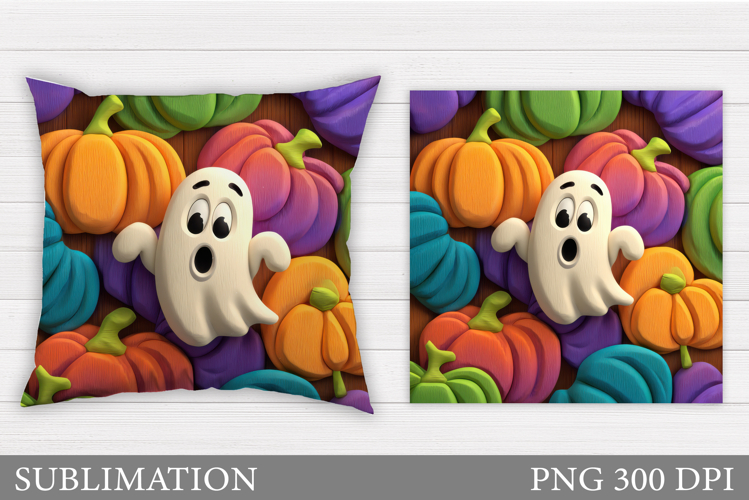 Cute Ghost Pillow Design. Cute Halloween Sublimation