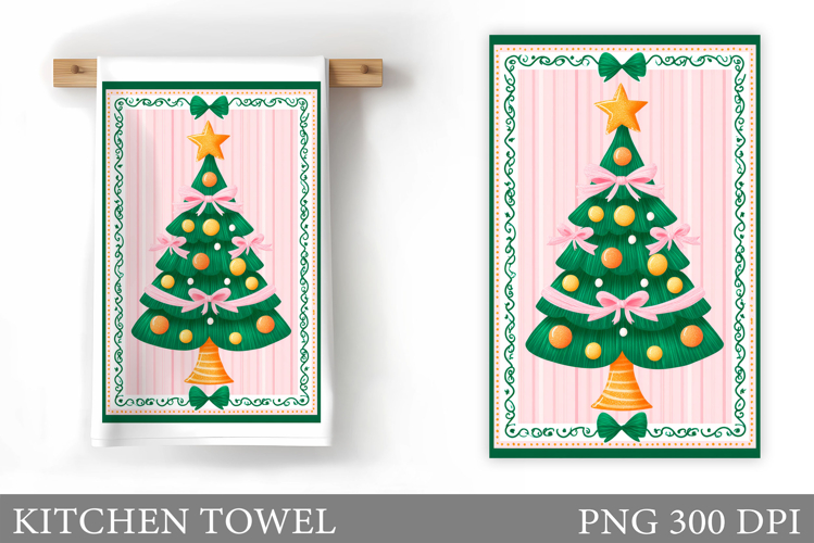 Christmas Tree Kitchen Towel. Christmas Kitchen Towel Design